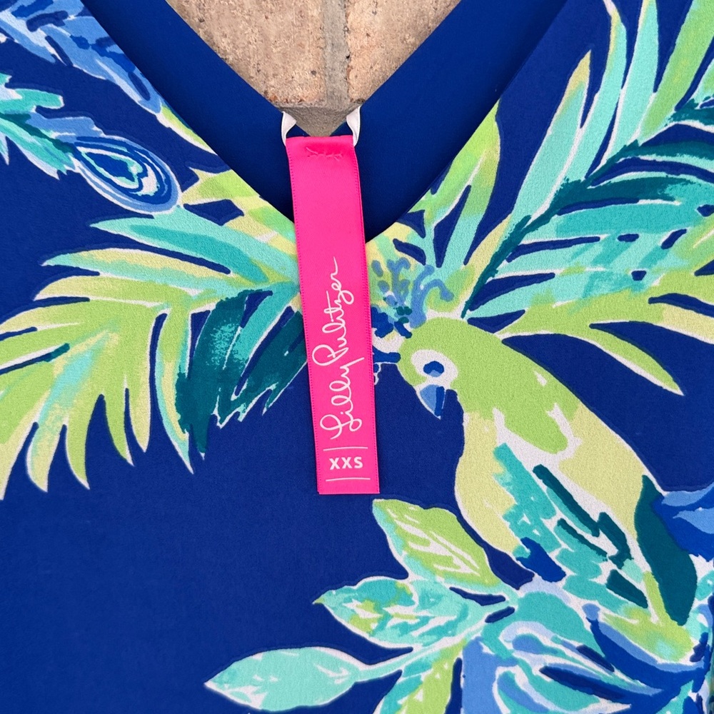 Lilly Pulitzer Blue and Green Tropical Reversible Dress - Picture 4 of 6